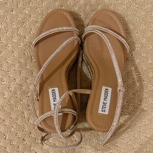 Steve Madden Beige Rhinestone Sandals